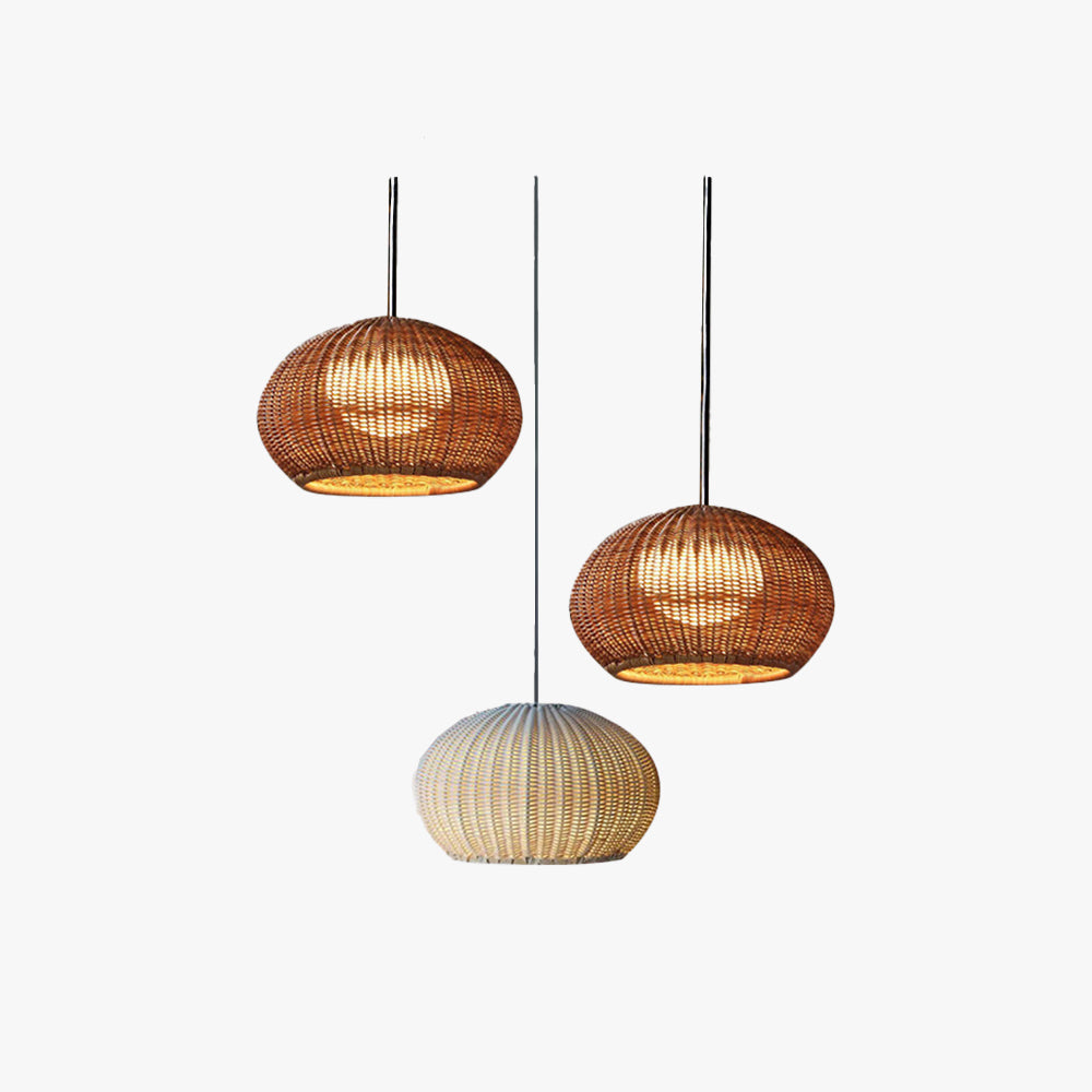 Ray Modern Lantern Pendant Light, Metal/, Beige/Coffee