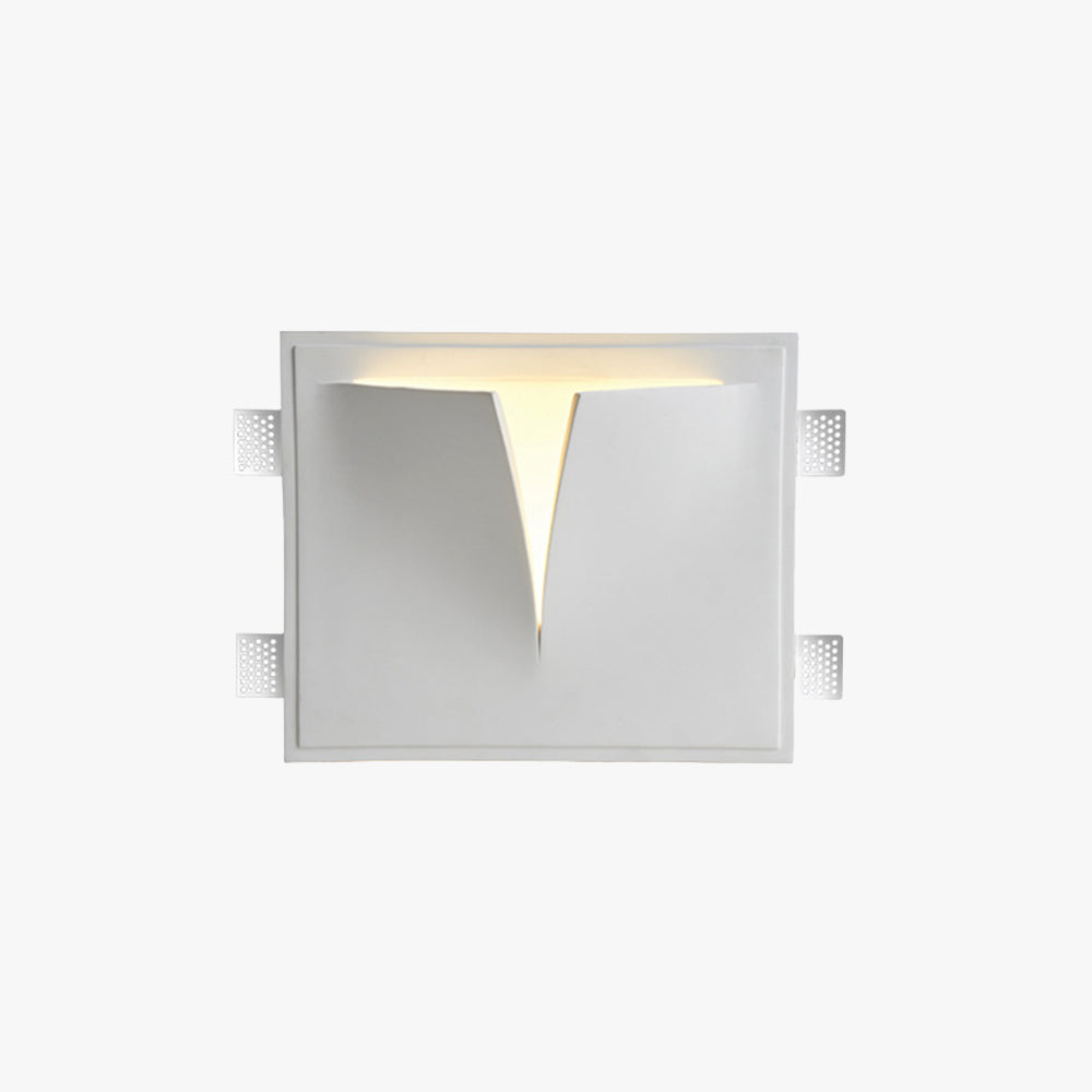 Aria Modern White Recessed LED Wall Lamp with Metal and Plaster Finish