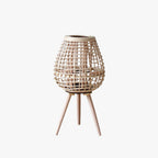 Ritta Floor Lamp, Wood & Rattan