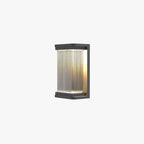 Ray Minimalist Rectangular Glass Outdoor Wall Light – Black