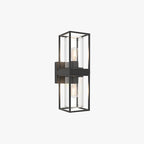 Ray Modern Rectangular Black Metal Outdoor Wall Lamp