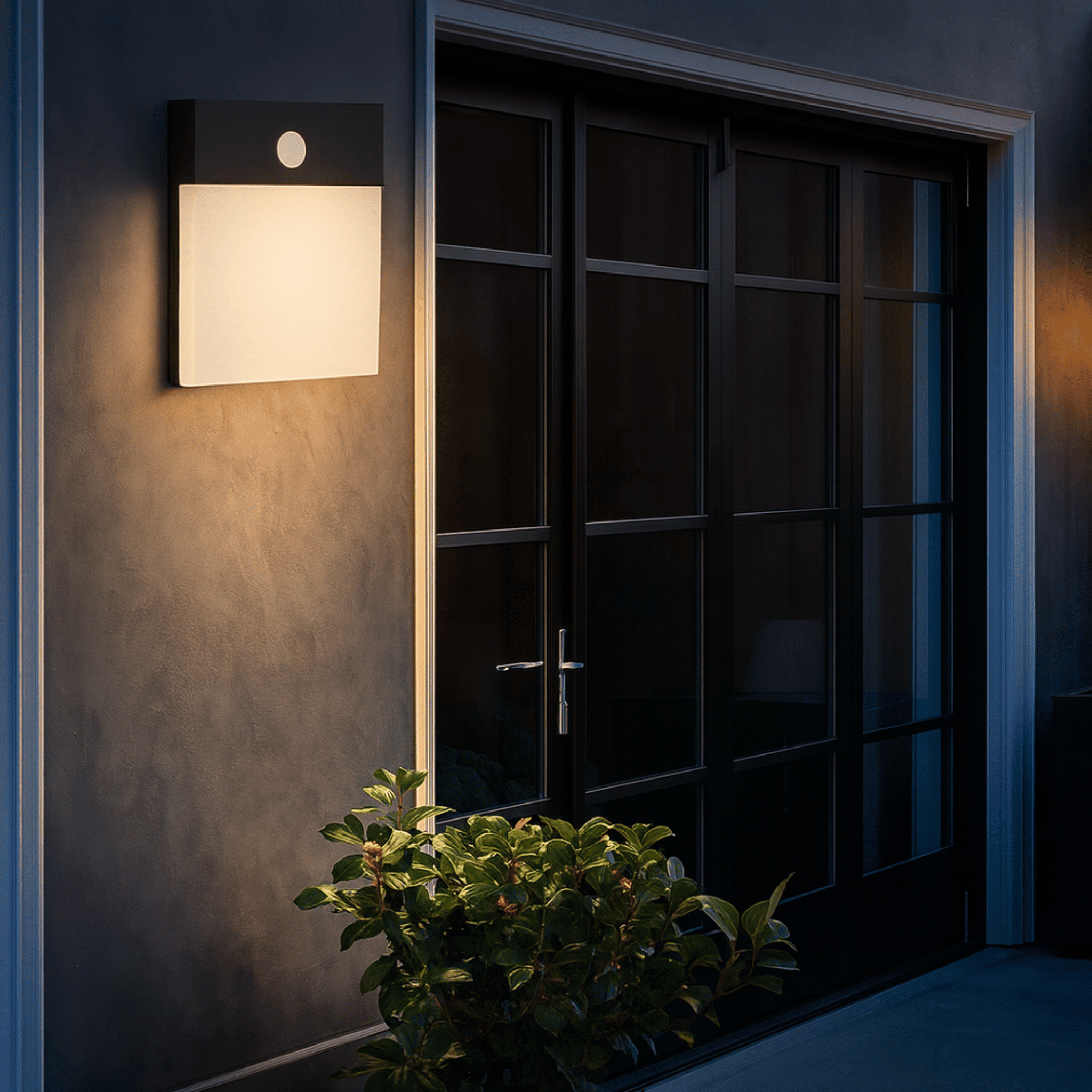 LED outdoor wall light waterproof motion sensor aluminum IP65 porch courtyard — warm cool white