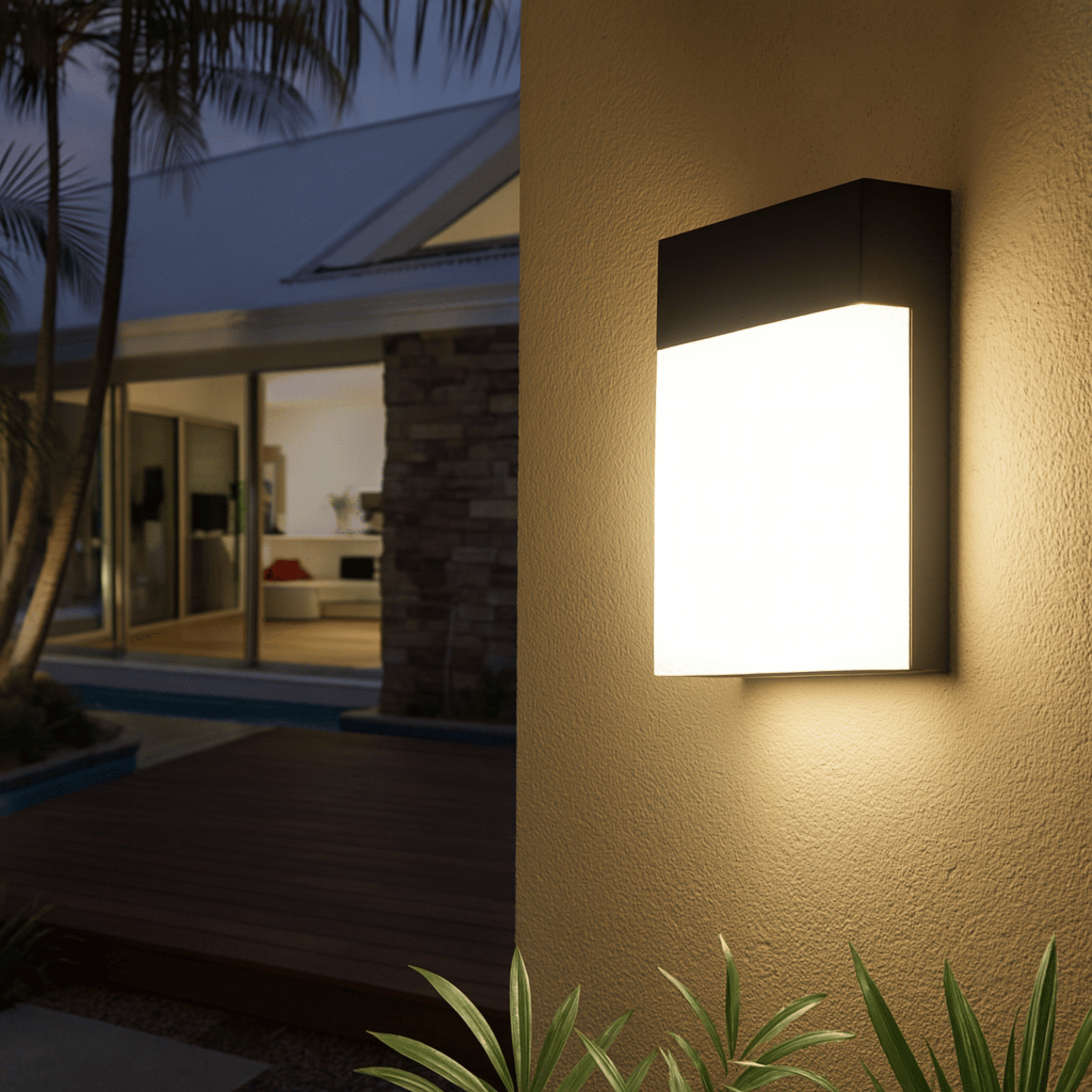LED Outdoor Wall Light Waterproof Motion Sensor Aluminum IP65 Porch Courtyard — Warm Cool White