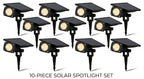 Waterproof RGB Solar Ground Spike Spotlight LED Tree Accent Outdoor — Warm White Singles to 8-Pack