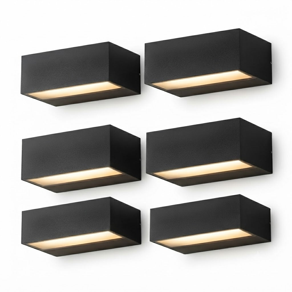 Exterior Porch Light Fixture Modern Waterproof LED Rectangular Hardwired