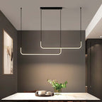 Clen Modern Linear Pendant Light Double Frame, Black/Gold