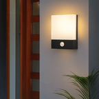 LED Outdoor Wall Light Waterproof Motion Sensor Aluminum IP65 Porch Courtyard — Warm Cool White
