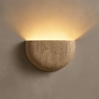Wabi-Sabi Travertine Stone Wall Lamp Minimalist Modern Sconce Bedroom Living Room