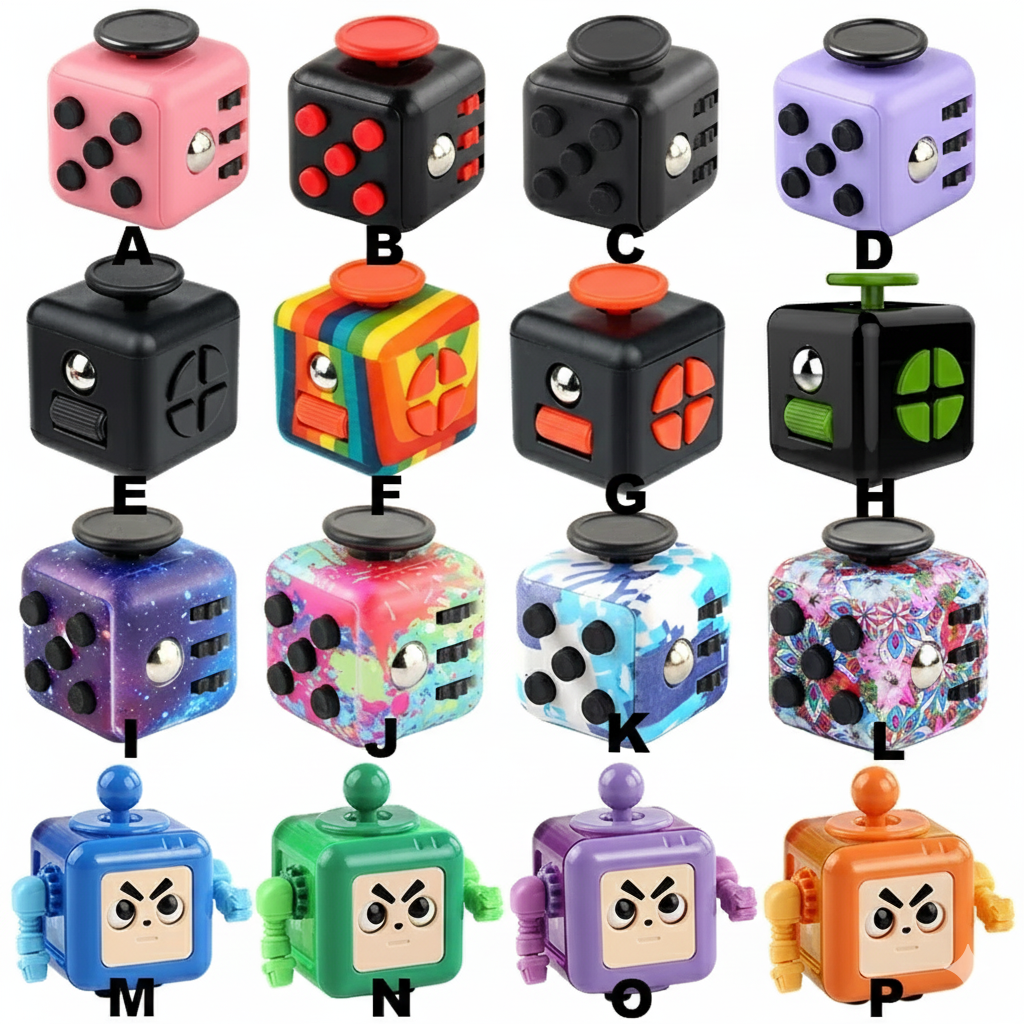 6/12 Sides Cube Decompression Toy Rainbow Stress Relief Autism ADHD OCD Anxiety Sensory Toys Fingertip Desk Toy for Kids Adult