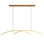 Arisha Pendant Light Linear/Double Curve Modern, Metal, Black/Gold