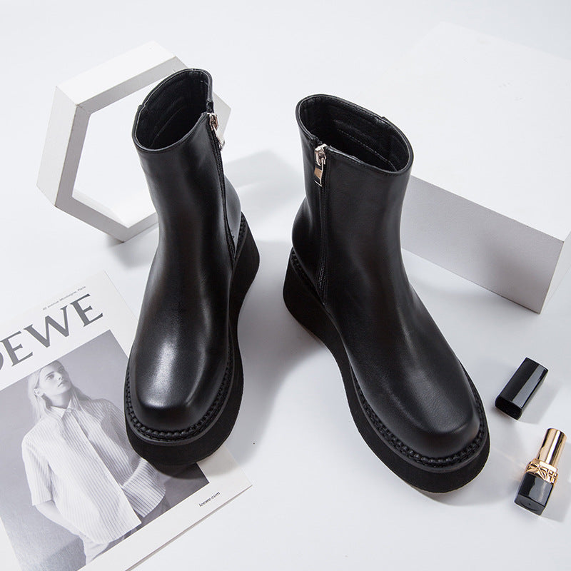 Women's Platform Chelsea Boots - British Style Thick Sole Ankle Boots