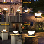 RIRZ NOVA Solar Post Light Modern Architectural LED Outdoor Pathway Garden — 28cm