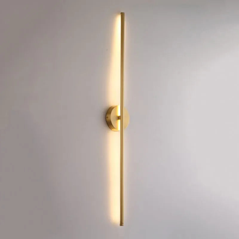 Fauro Modern Linear Metal & Silica Gel Wall-Mounted Lamps, Gold