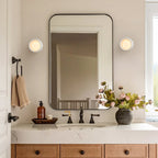 Modern Porcelain LED Wall Sconce Minimalist Bathroom Bedroom Hallway — Style A Style B
