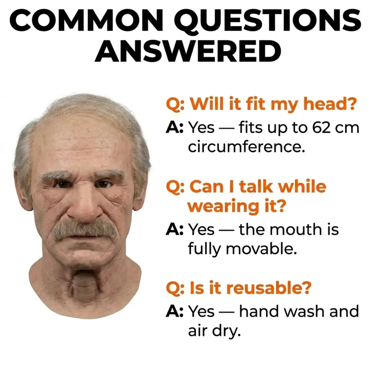 Hyper Realistic Silicone Elderly Mask
