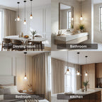 Elegance Glass Lampshade Pendant Light Modern Height Adjustable Dining Room — Small Medium Large