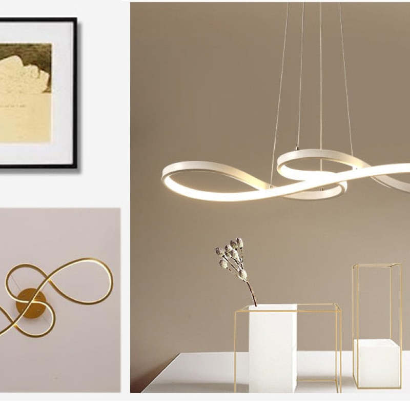 Durell Musical Note Pendant Light, Black & Gold
