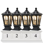 Stone Pillar Light Fixture Retro Pavilion-Style LED Solar & Hardwired Outdoor — Black Bronze Sets