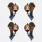 Peacock Outdoor Wall Light Retro European Aluminum Waterproof Hardwired — Black Bronze Sets