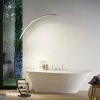Mira Modern Arc LED Floor Lamp, Black/White, Metal/Silicon