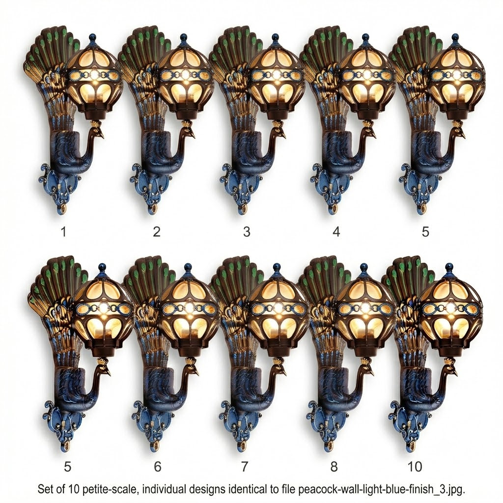 Peacock Outdoor Wall Light Retro European Aluminum Waterproof Hardwired — Black Bronze Sets