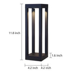 LED Bollard Garden Light Black Aluminum Square Landscape Pathway Hardwired — 31 Inch Sets