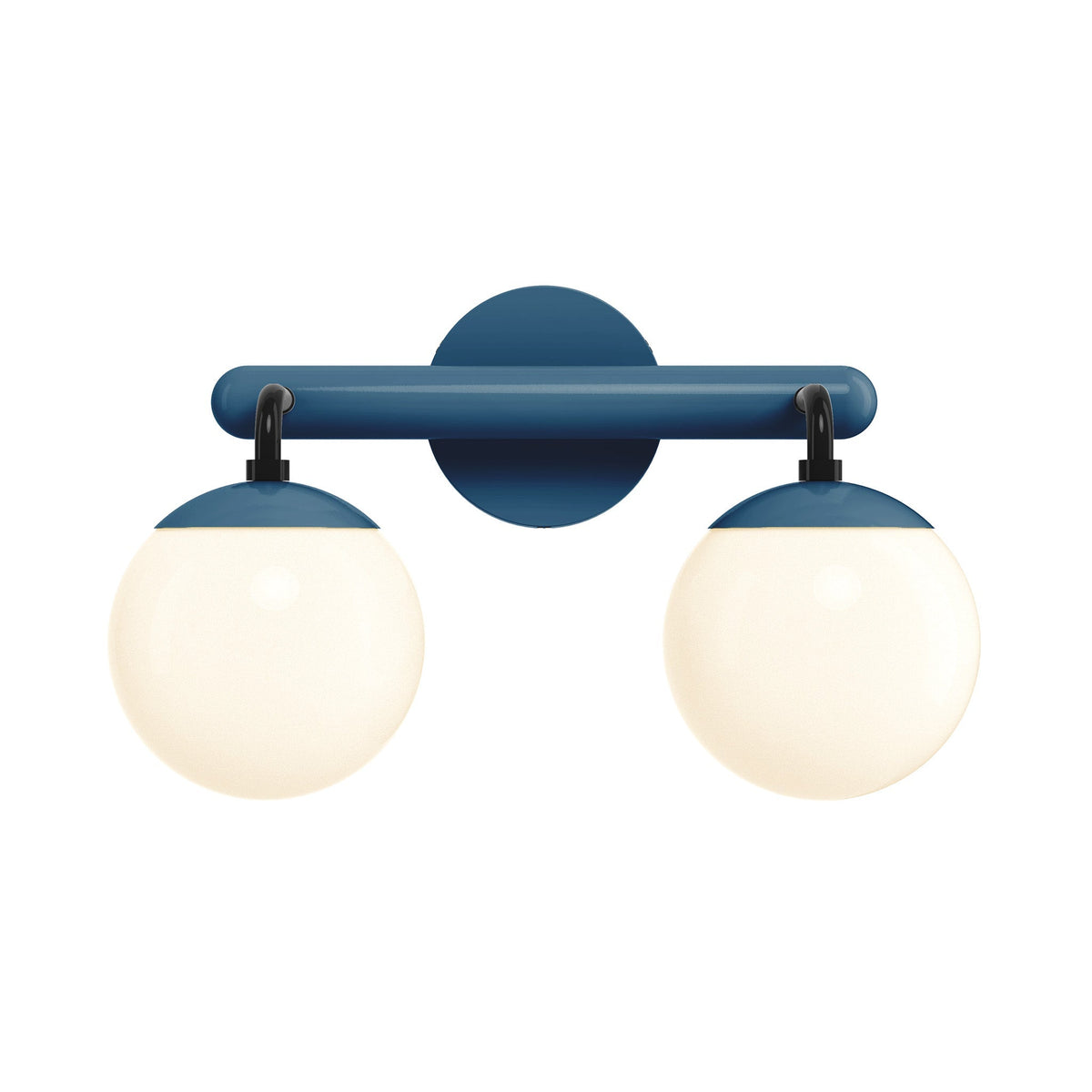 2-Light Globe Vanity Wall Sconce Frosted Opal Glass Bathroom Bedroom