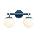 2-Light Globe Vanity Wall Sconce Frosted Opal Glass Bathroom Bedroom