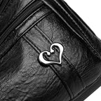 Leather Multi-Pockets Crossbody Bag