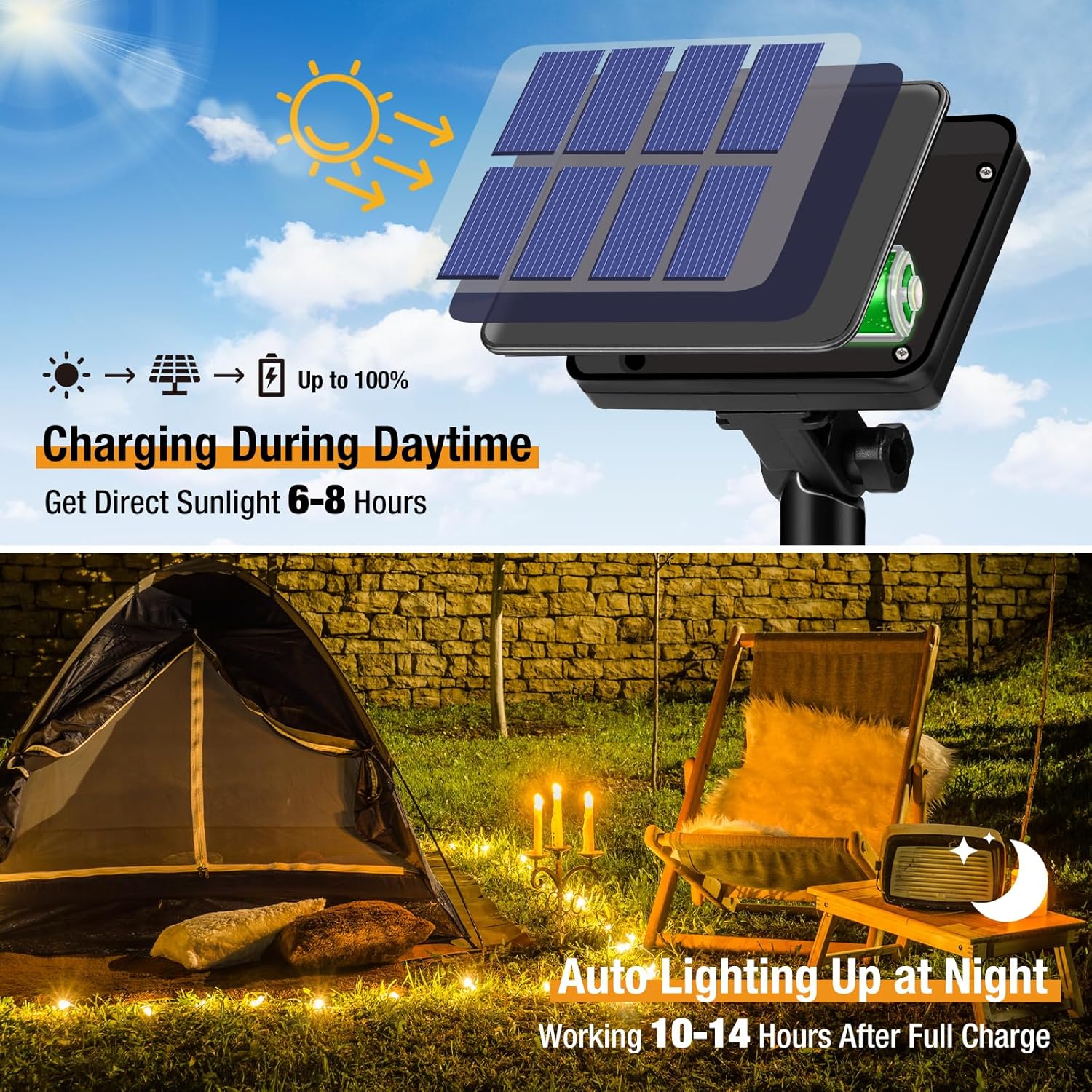 Solar fairy lights copper wire warm white outdoor waterproof tree garden — copper wire close-up