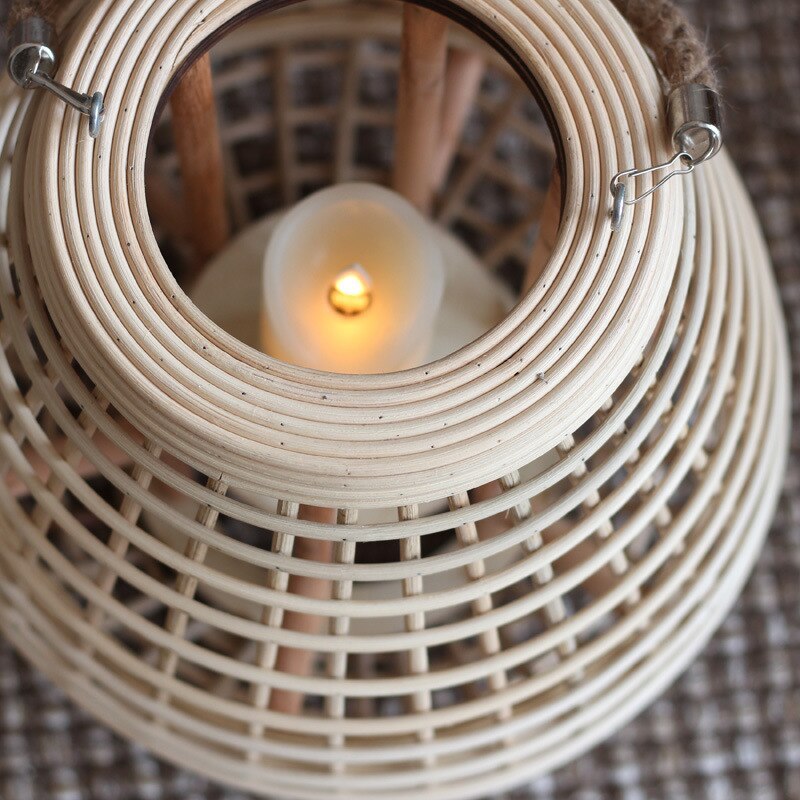Ritta Floor Lamp, Wood & Rattan