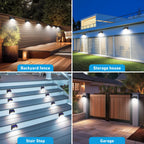 Solar wall mount security light motion sensor IP65 outdoor — solar panel angle adjustment