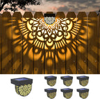 Solar mandala decorative wall light metal waterproof outdoor fence garden — 1, 2 and 4-pack
