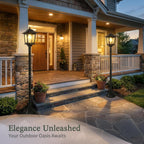 Solar post lantern driveway warm white waterproof outdoor curb appeal — solar panel top detail