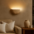 Wabi-Sabi Travertine Stone Wall Lamp Minimalist Modern Sconce Bedroom Living Room
