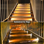 Solar recessed stair step lights IP67 outdoor waterproof in-ground — flush-mount installation detail
