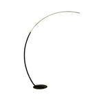 Mira Modern Arc LED Floor Lamp, Black/White, Metal/Silicon