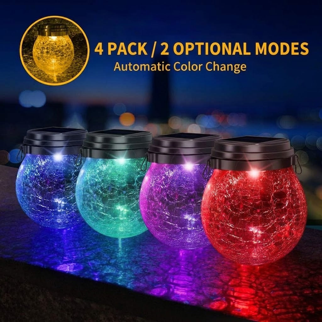 Solar Hanging Outdoor Lantern Warm Amber LED Waterproof Decorative Garden — 2, 4 & 6-Pack