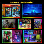 LED mini spotlight battery operated warm white resin 10-pack — compact size and battery detail