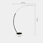 Mira Modern Arc LED Floor Lamp, Black/White, Metal/Silicon