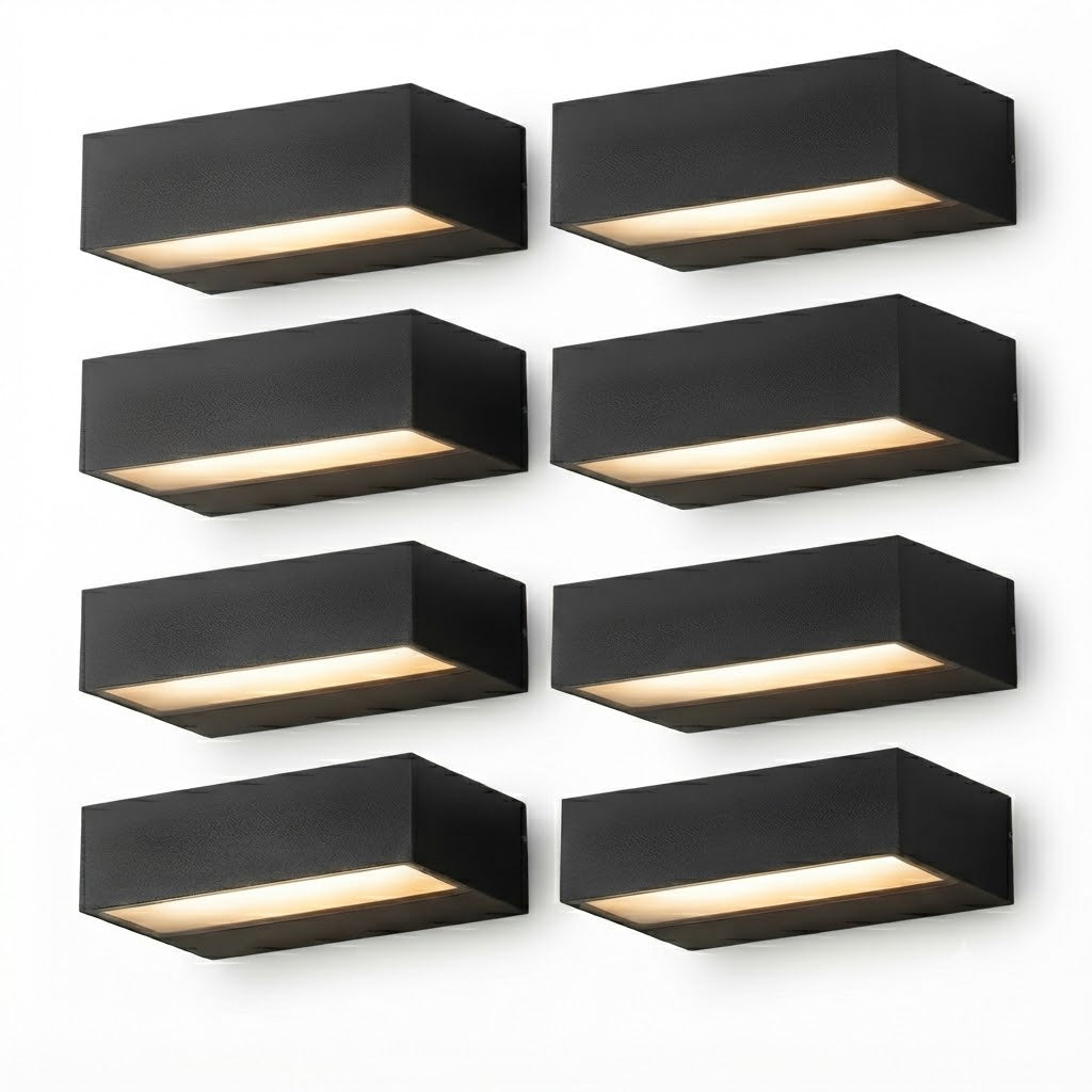 Exterior Porch Light Fixture Modern Waterproof LED Rectangular Hardwired