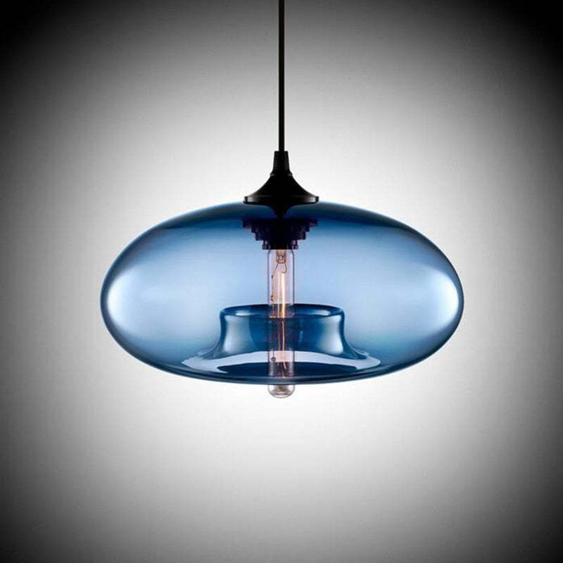 Valentina Modern Bread Shaped Glass Pendant Light, 6 Colour