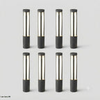 Residential Bollard Lights Modern Cylindrical LED Landscape Pathway Driveway — 31 to 47 Inch Sets