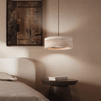 Ithaca Travertine LED Pendant Light Dimmable Mediterranean Stone Dining Room Bedroom