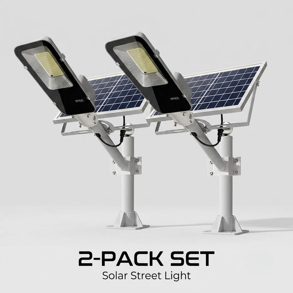 Solar Flood Light 200W Equivalent Dual Head Motion Sensor IP66 Outdoor — 1, 2 & 3-Pack