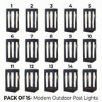 LED Bollard Garden Light Black Aluminum Square Landscape Pathway Hardwired — 31 Inch Sets