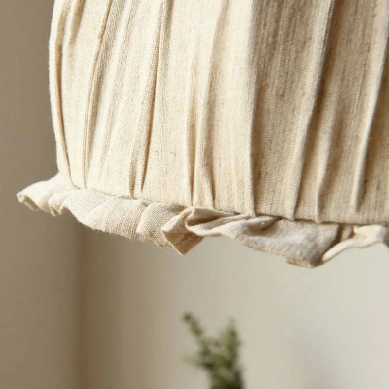 Haloa Vintage Pendant Light Beige, Fabric