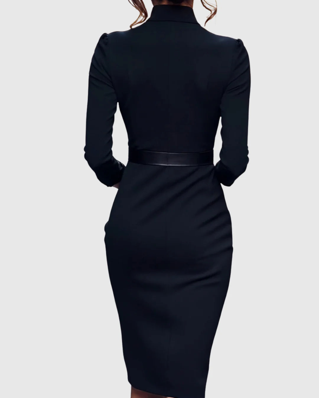 Solene | Elegant Spring Autumn Long Sleeve Pocket Dress with Belt