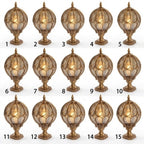 Outdoor Globe Pillar Light Retro Glass Copper Fence Post Hardwired — Black Bronze 7 to 15 Inch Sets