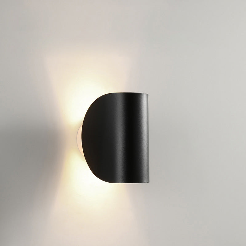 Adjustable Half Shade Wall Sconce Articulating Arm LED Reading Bedroom Home Office — 3 Finishes